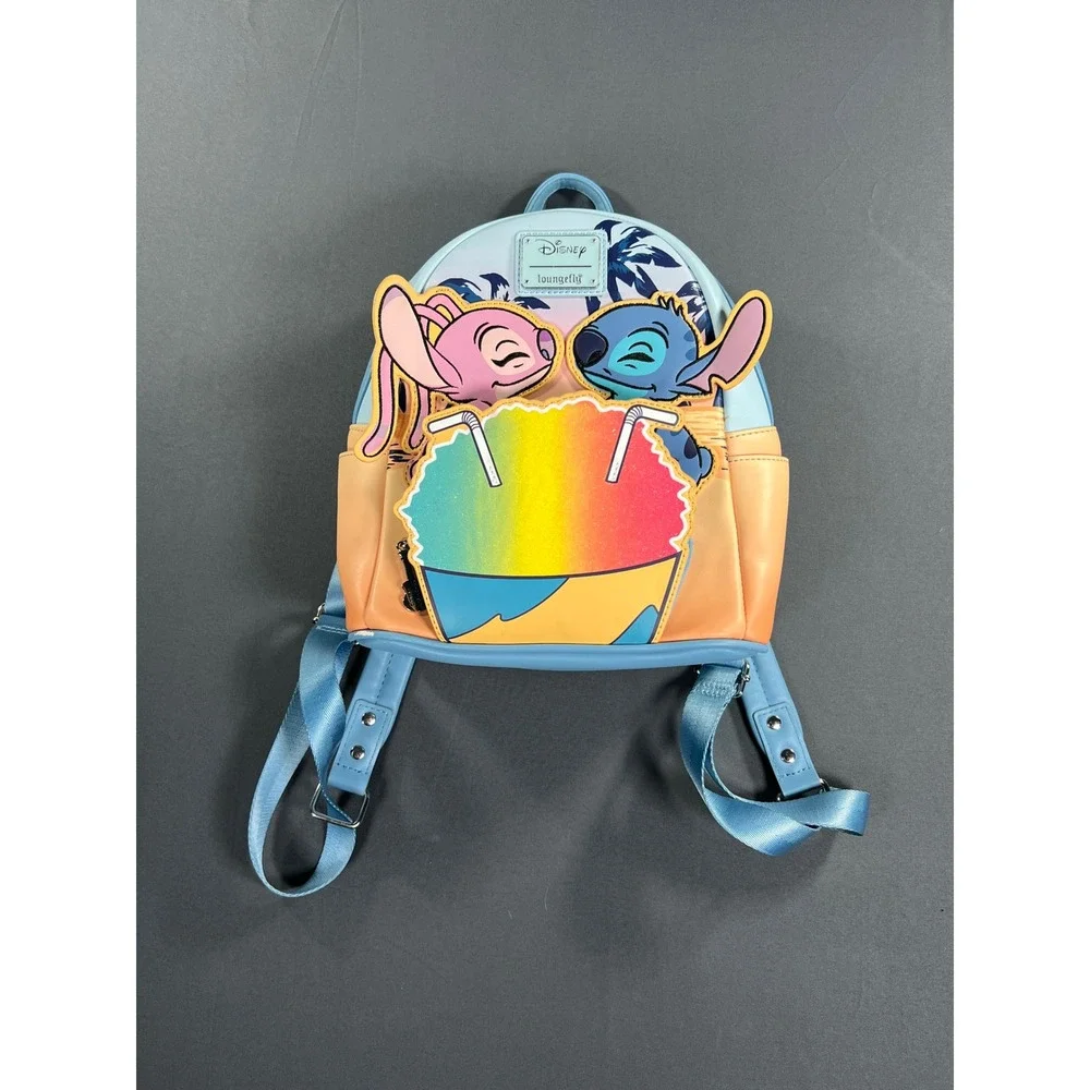 Loungefly Disney Lilo & Stitch Angel Shave‎ Ice Mini Backpack Blue Orange Sunset
